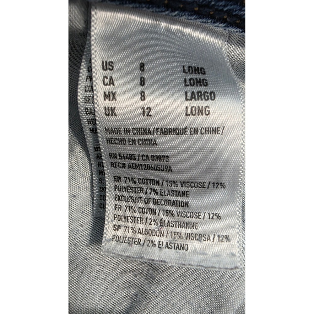 American Eagle Super Stretch Kick Bootcut Jeans Blue Wash Size 8 Long - Picture 3 of 13